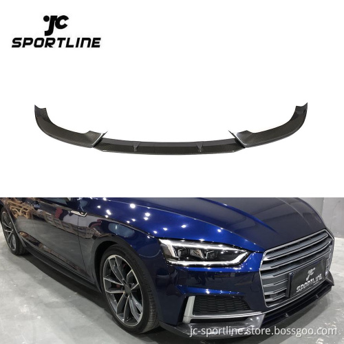 RS5 Style Carbon Fiber Front Lip Spoiler for Audi A5/Sline S5 2017-2018